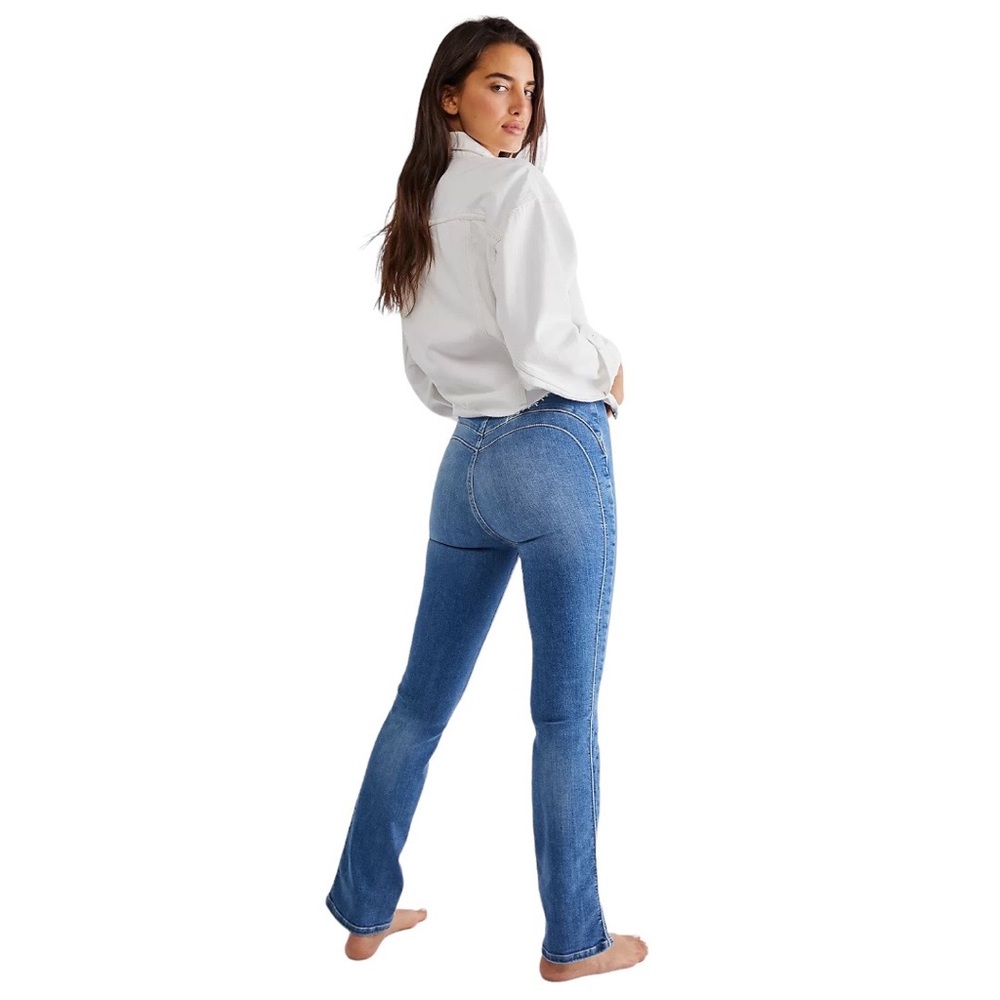 Free People Jeans Cross My Heart Slim Straight Jean Blue Size 30 We the Free - Picture 1 of 7